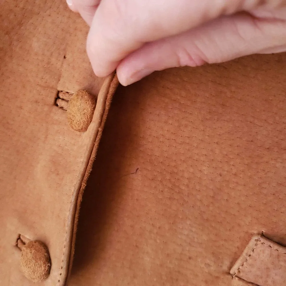 Vintage Suede Cognac Brown Western-Style Vest - Picture 7 of 11